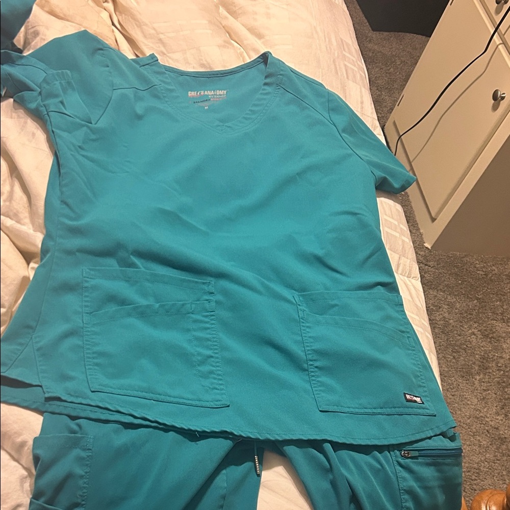 Grey's Anatomy Turquoise Scrub Top